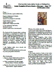 Santa Famiglia di Gesù, Maria e Giuseppe - Anno “C”